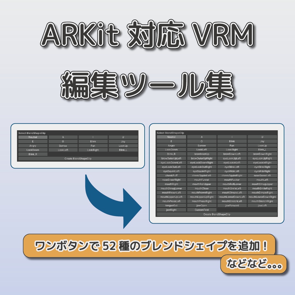 ARKit対応VRM編集ツール集