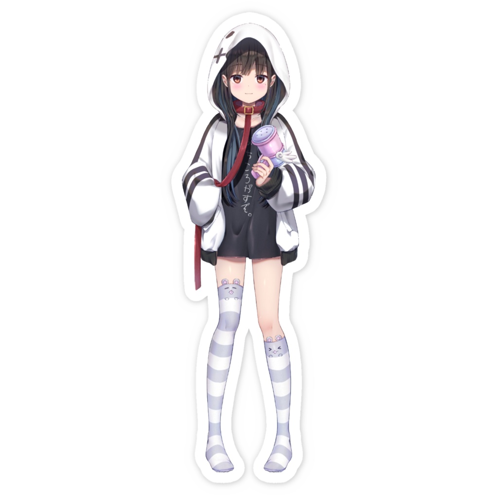 甘寝なつ眠。スマホステッカー