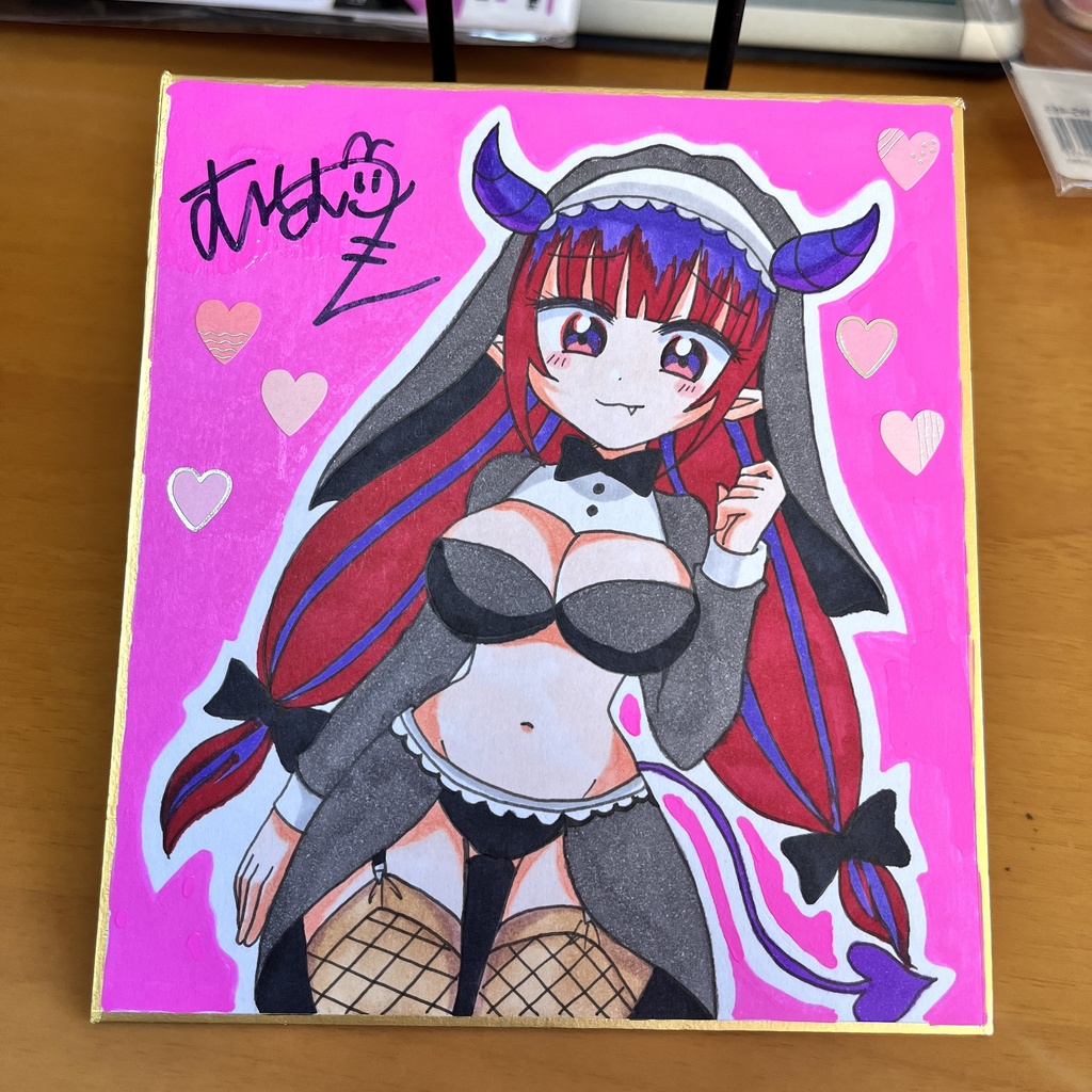 サキュバスシスターミニ色紙