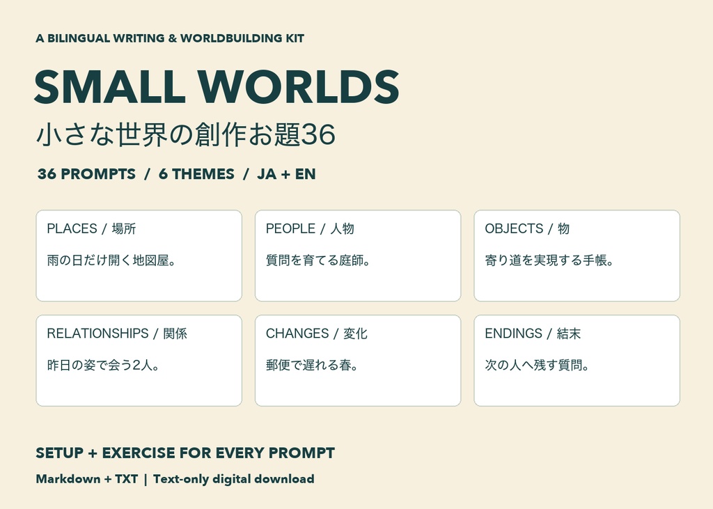 SMALL WORLDS|小さな世界の創作お題36【日英・短編/世界設定】
