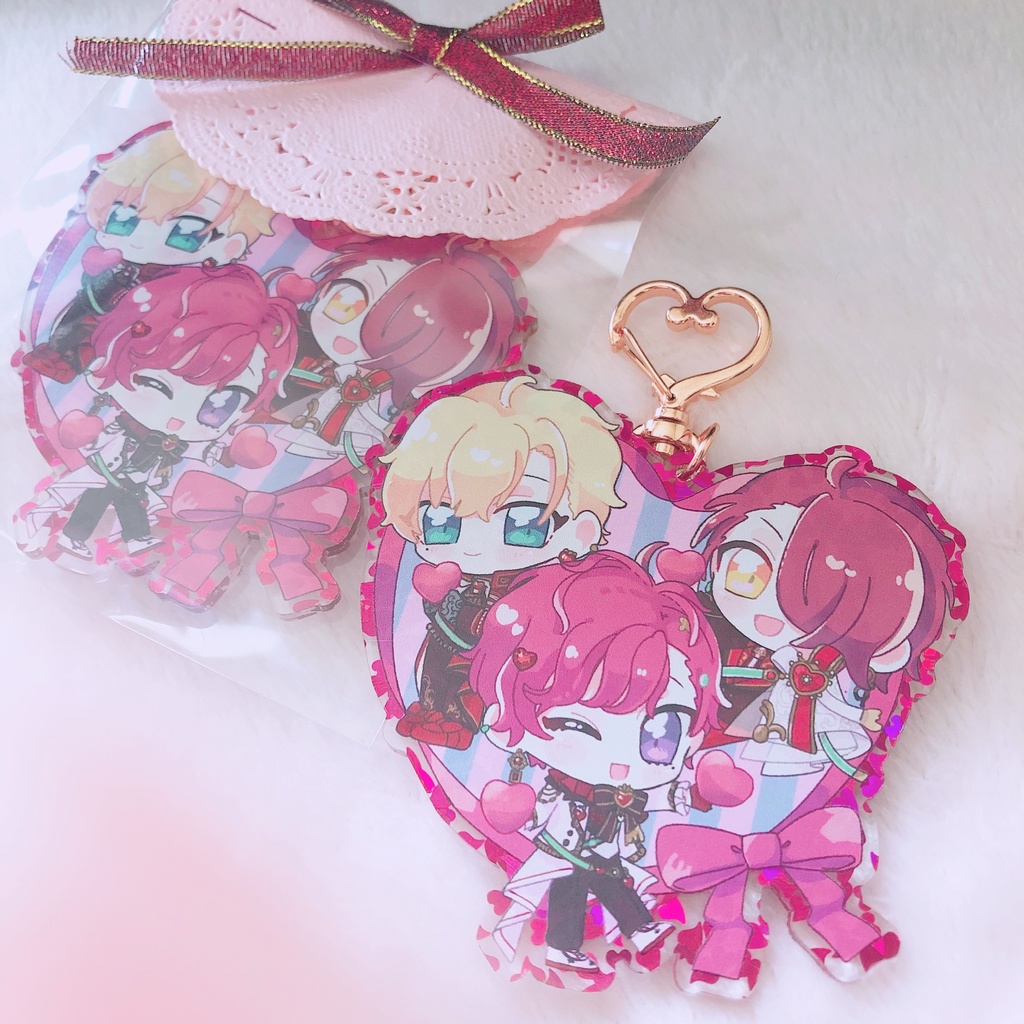 VD ハートフレークアクリルキーホルダー