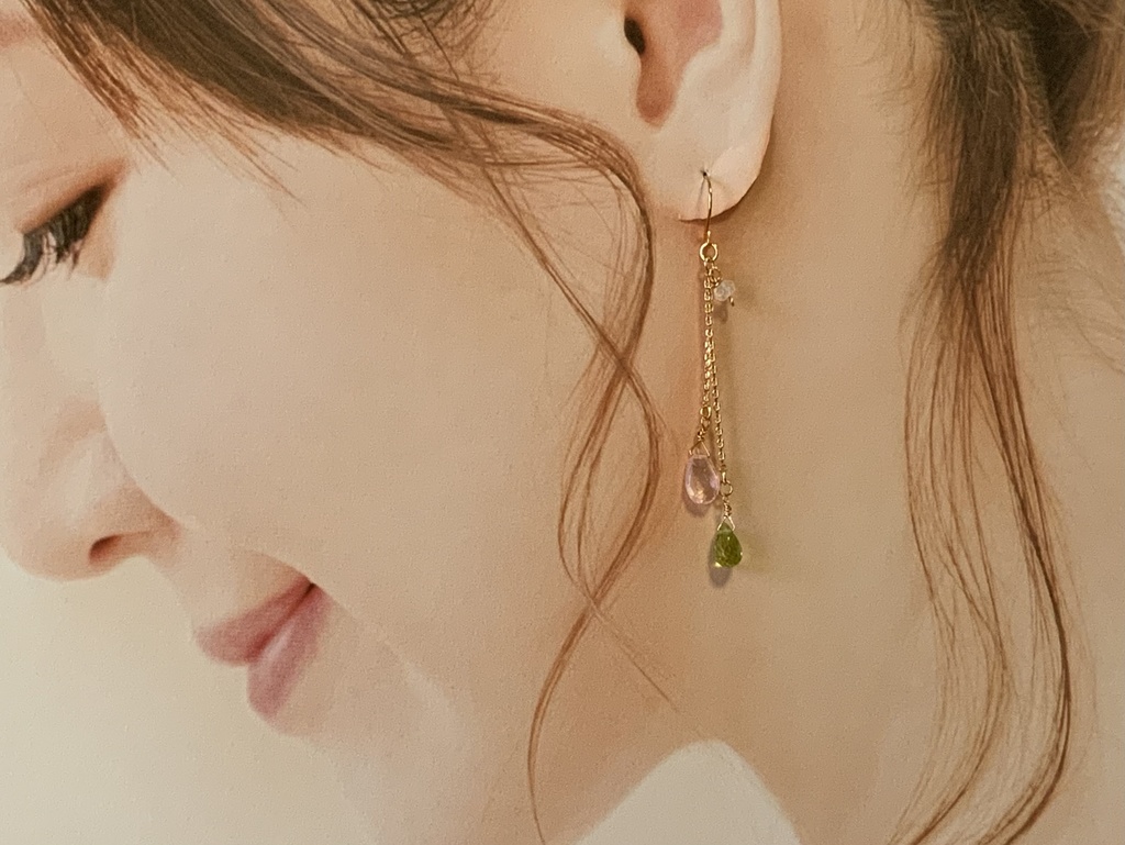 【選べる】ドラクエⅡ サマムン概念天然石チャーム(ピアス・イヤリング)