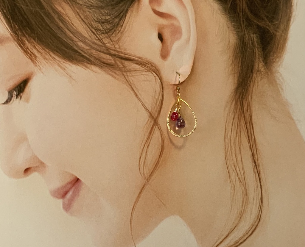 【選べる】ドラクエ8 ククゼシ概念天然石チャーム(ピアス・イヤリング)