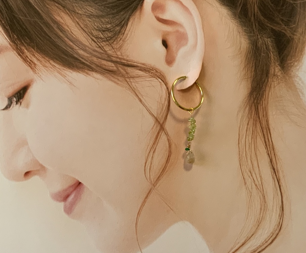 【選べる】ドラクエ11 ホメロス×セーニャ概念天然石チャーム(ピアス・イヤリング)