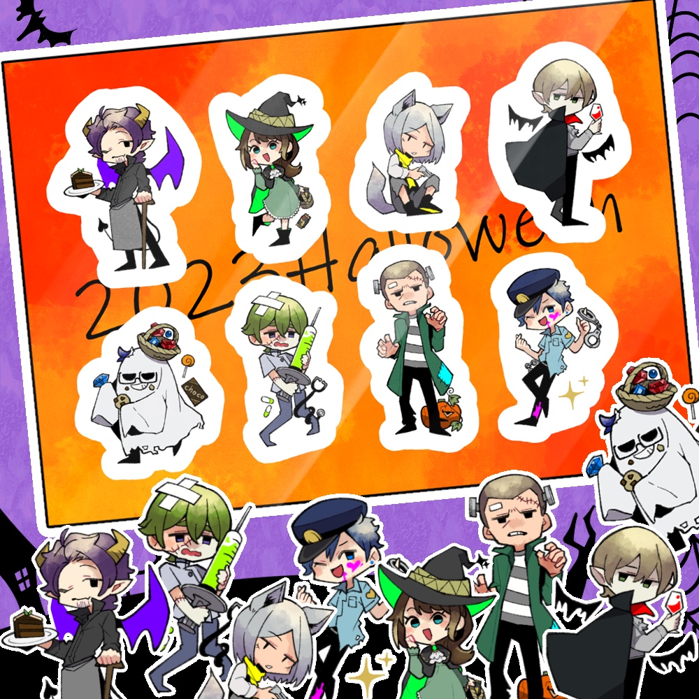 怪盗団ハロウィン☆イラストステッカー【他力本願卓】