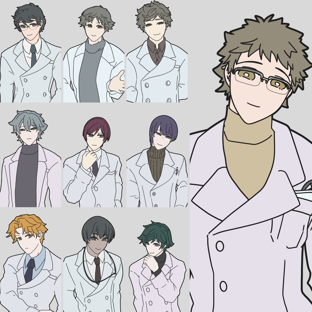 【無料】フィクション科学者イラスト100点