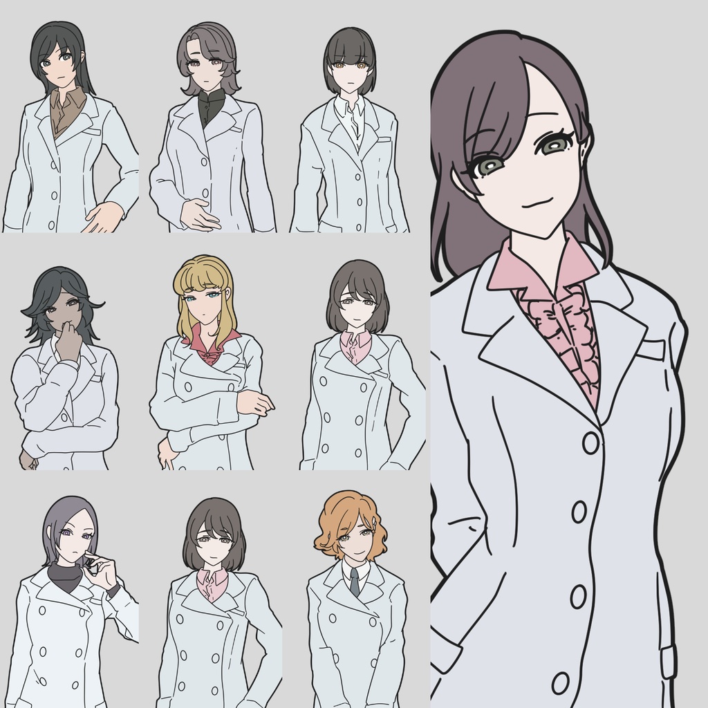 【無料】フィクション科学者イラスト100点