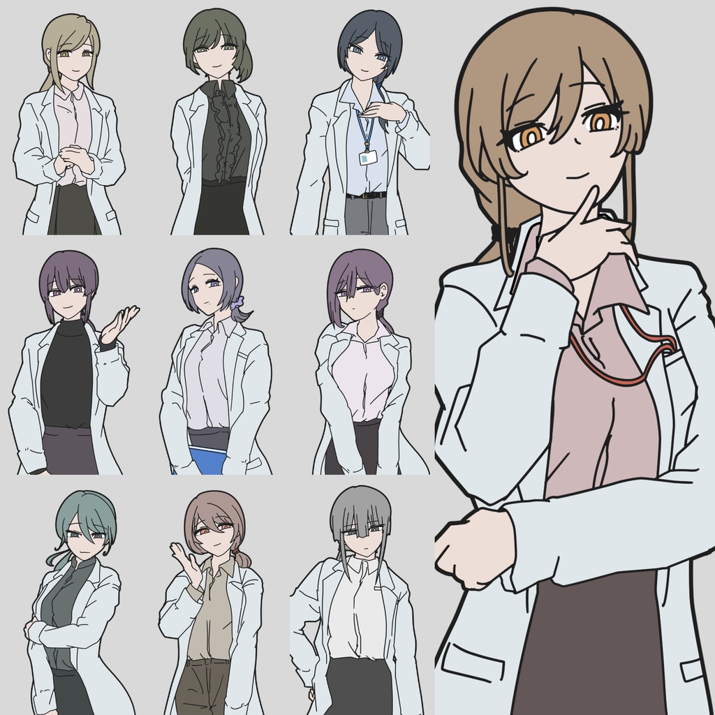 【無料】フィクション科学者イラスト100点