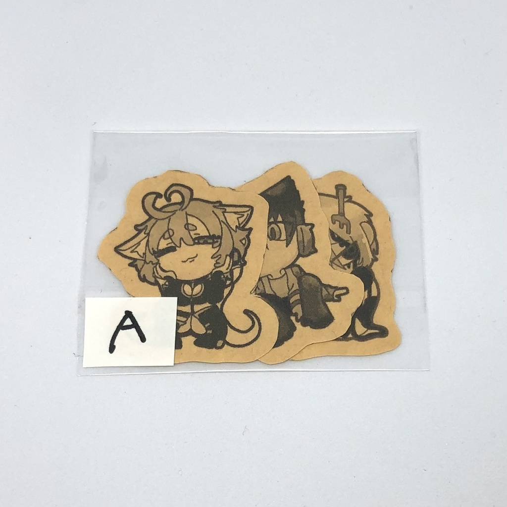 手作りクラフト紙ステッカー