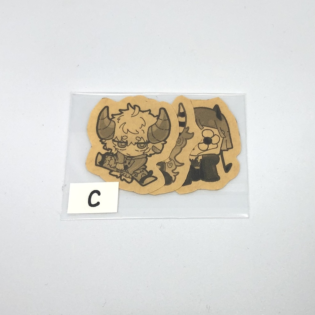 手作りクラフト紙ステッカー