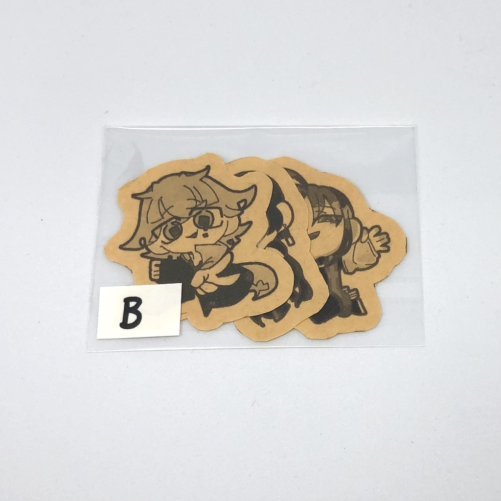 手作りクラフト紙ステッカー