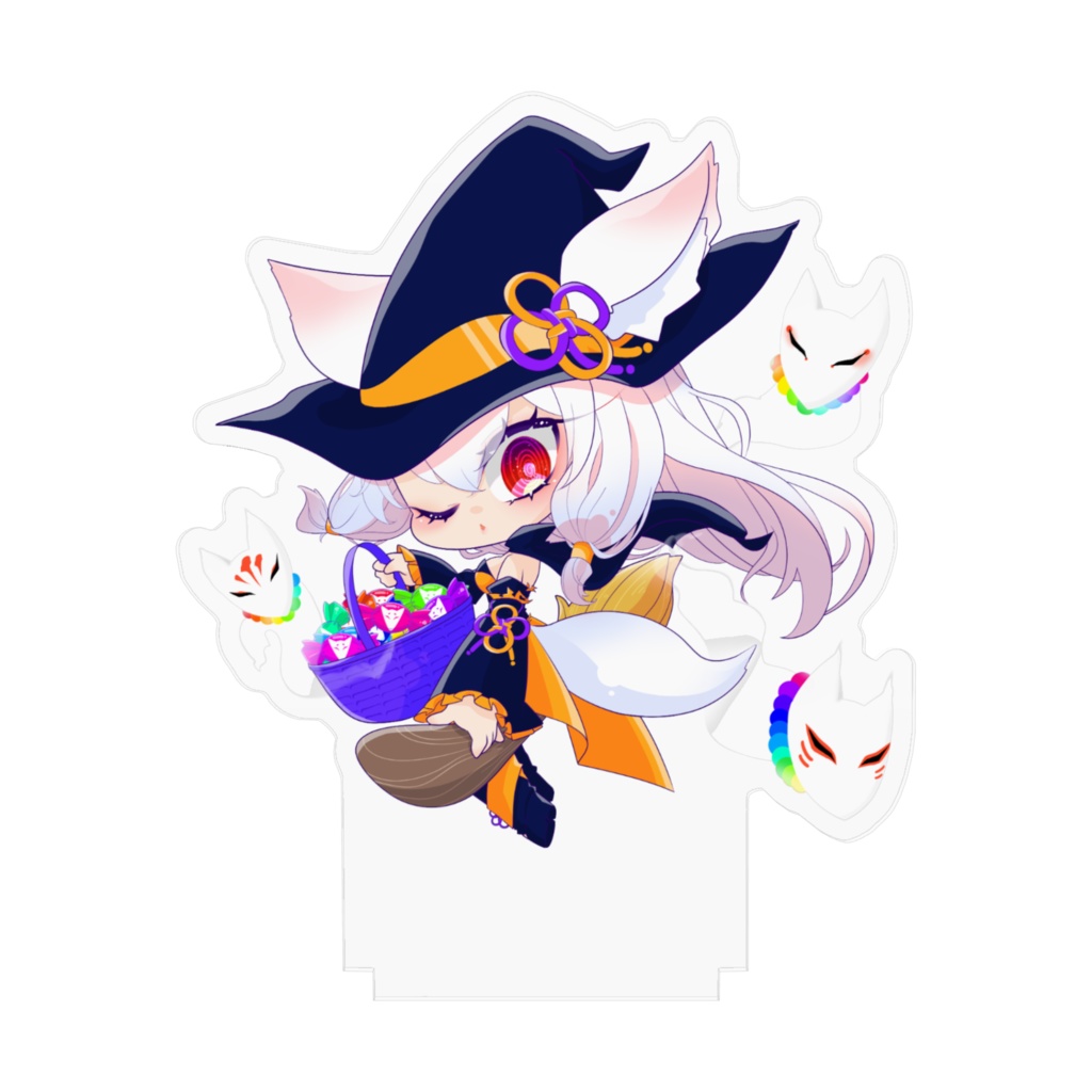 白狐みやび魔女アクリルフィギュア100x100mm