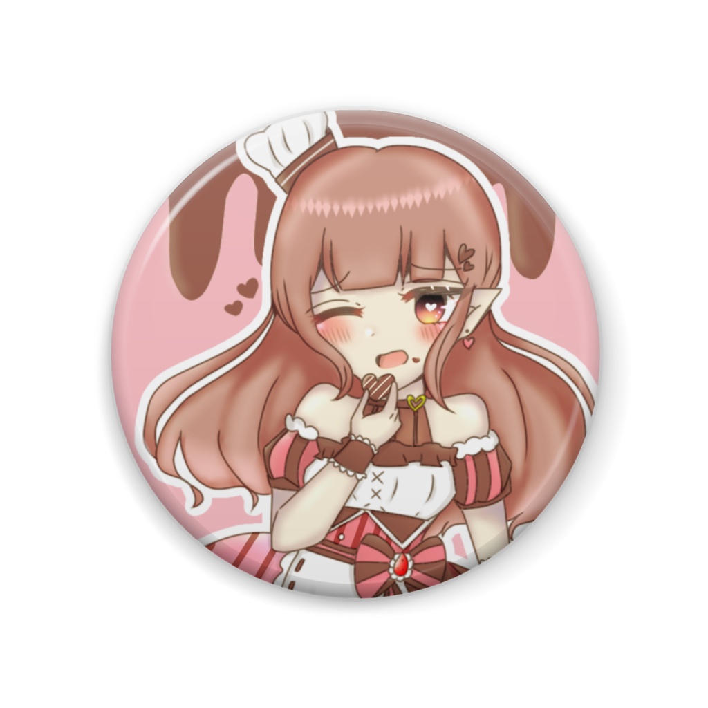 雪乃缶バッジ（バレンタイン）