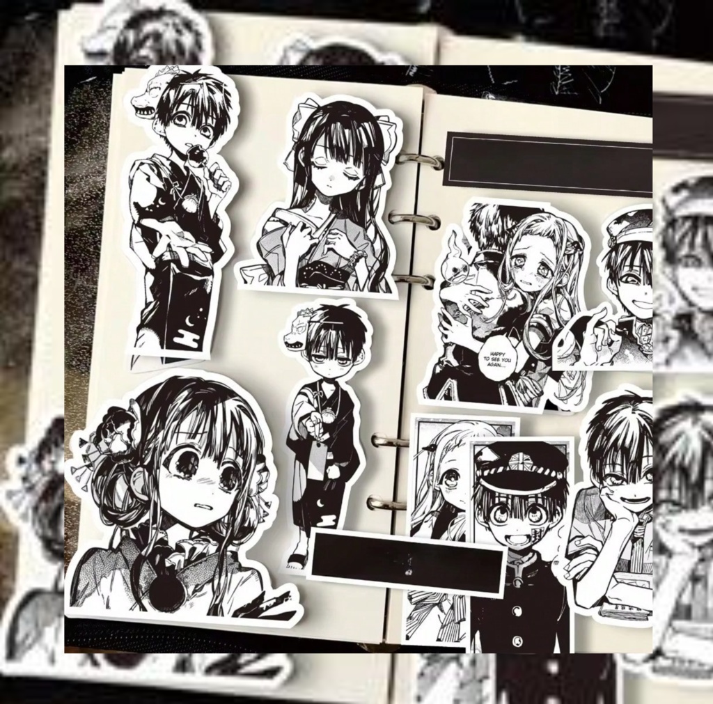 日本のアニメクリエイティブ モノクロ コラージュキャラクター 社務所音姫 花子くん 防水ラップトップデコレーションステッカー