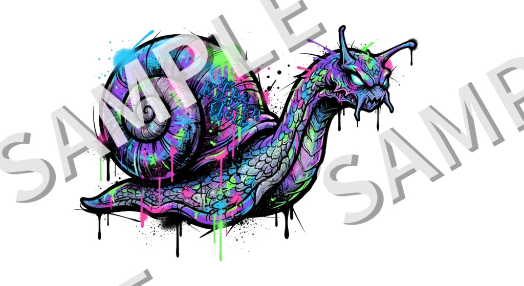Tatoo texture　カタツムリ　ル・カルコル　ペイント風tattoo