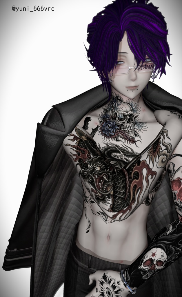 Tatoo texture　龍と剣　刺青