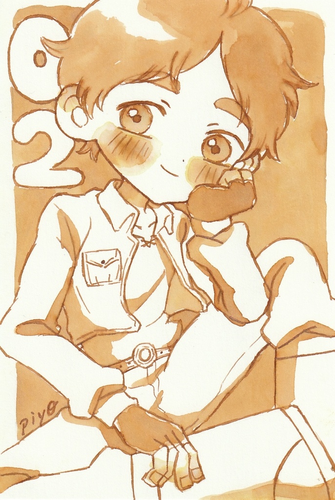 【ドローイングポストカード原画】02 ユウ