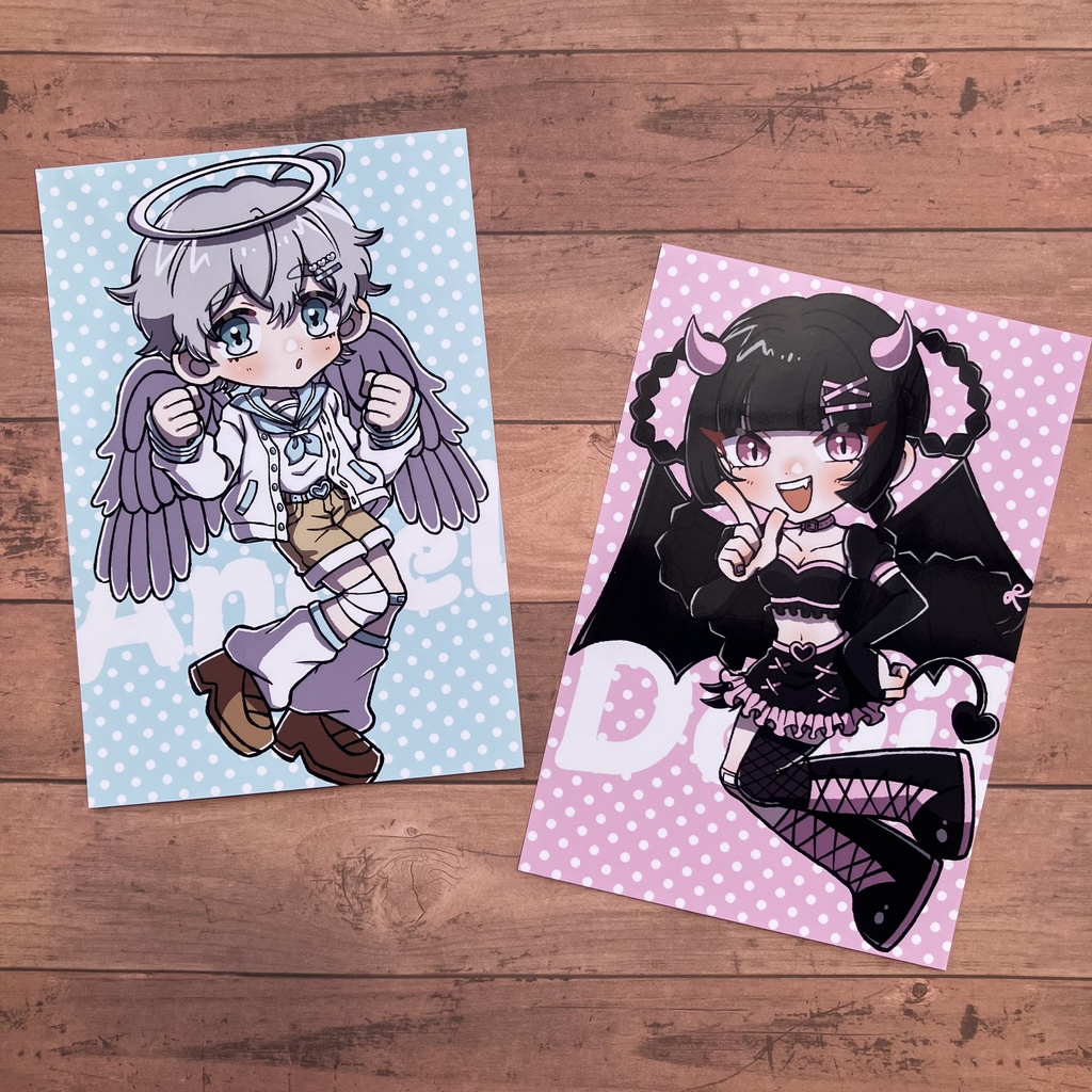 【ポストカード2種セット】天使くん&悪魔ちゃん