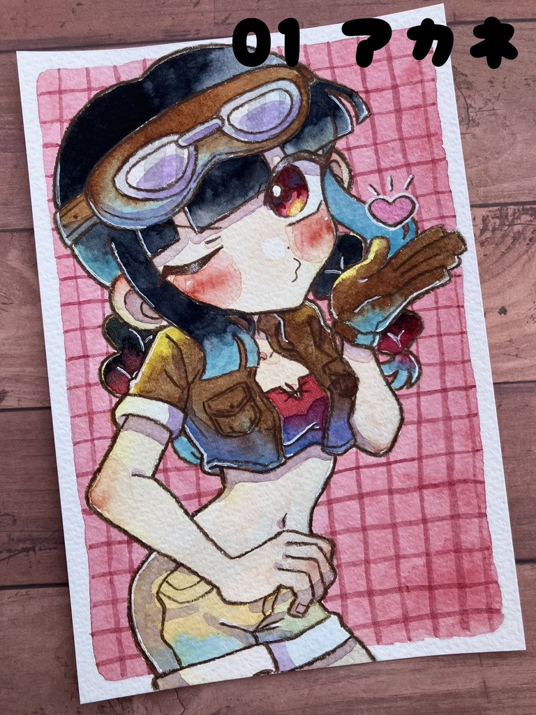 【ポストカード原画】2種 アカネ&ユウ