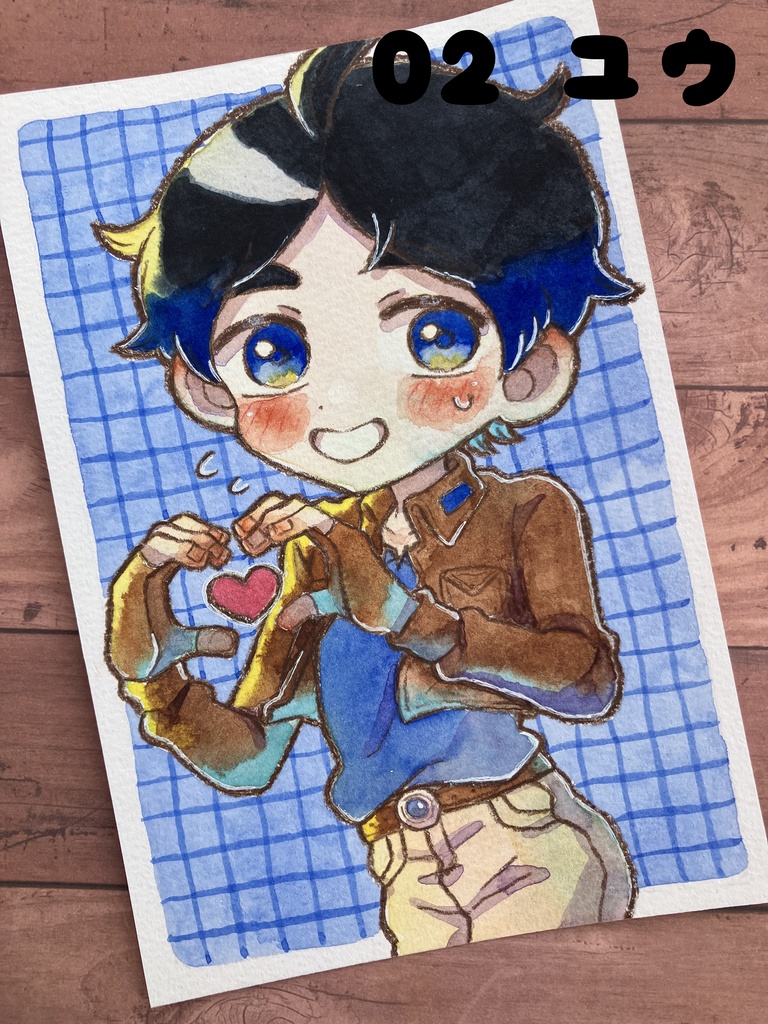 【ポストカード原画】2種 アカネ&ユウ