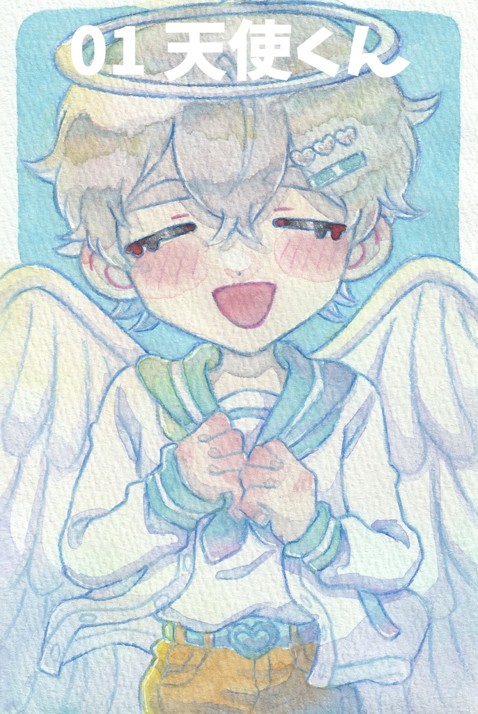 【ポストカード原画】2種 天使くん&悪魔ちゃん