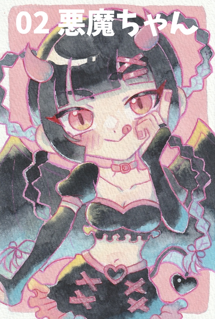 【ポストカード原画】2種 天使くん&悪魔ちゃん