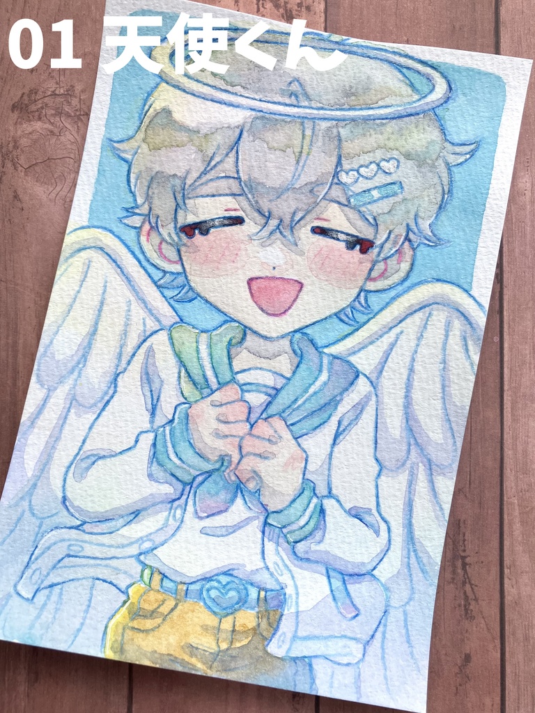 【ポストカード原画】2種 天使くん&悪魔ちゃん