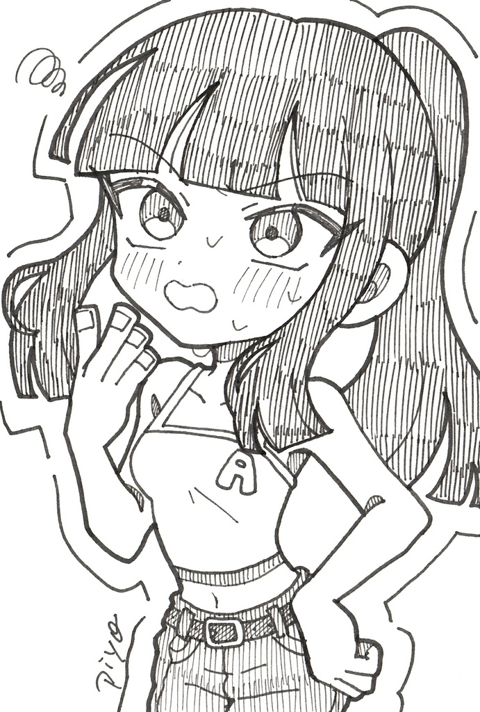 【ドローイングポストカード原画】あちぃ…