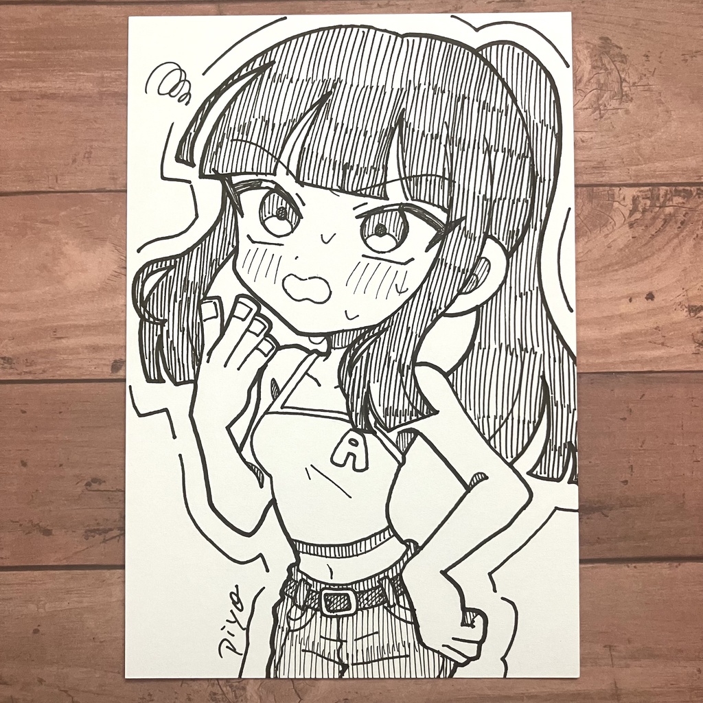 【ドローイングポストカード原画】あちぃ…