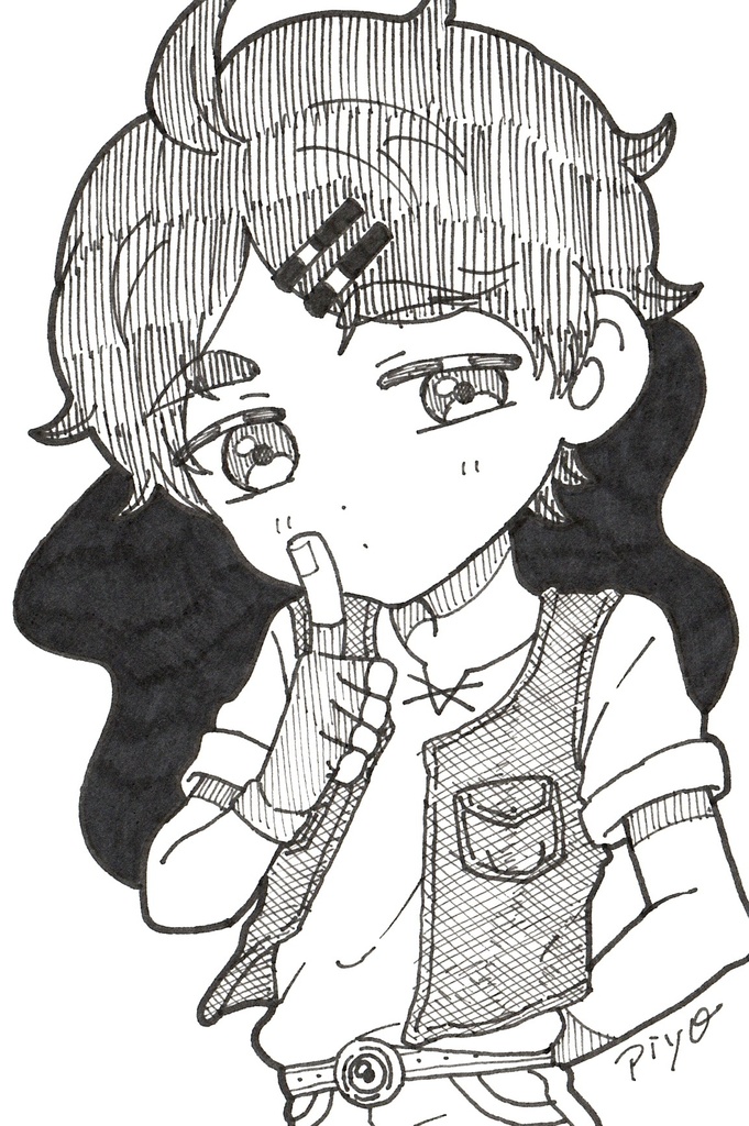 【ドローイングポストカード原画】しーっ