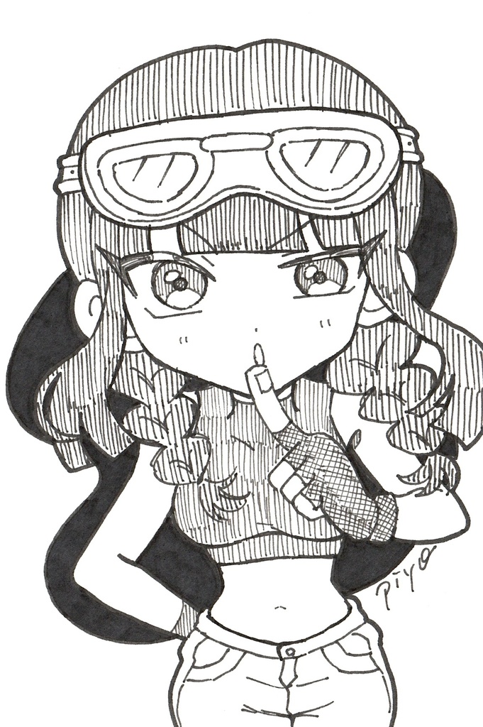 【ドローイングポストカード原画】しーっ!