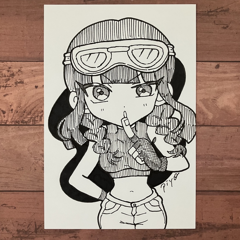 【ドローイングポストカード原画】しーっ！