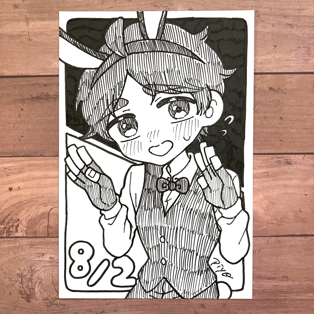 【ドローイングポストカード原画】バニーの日🐰