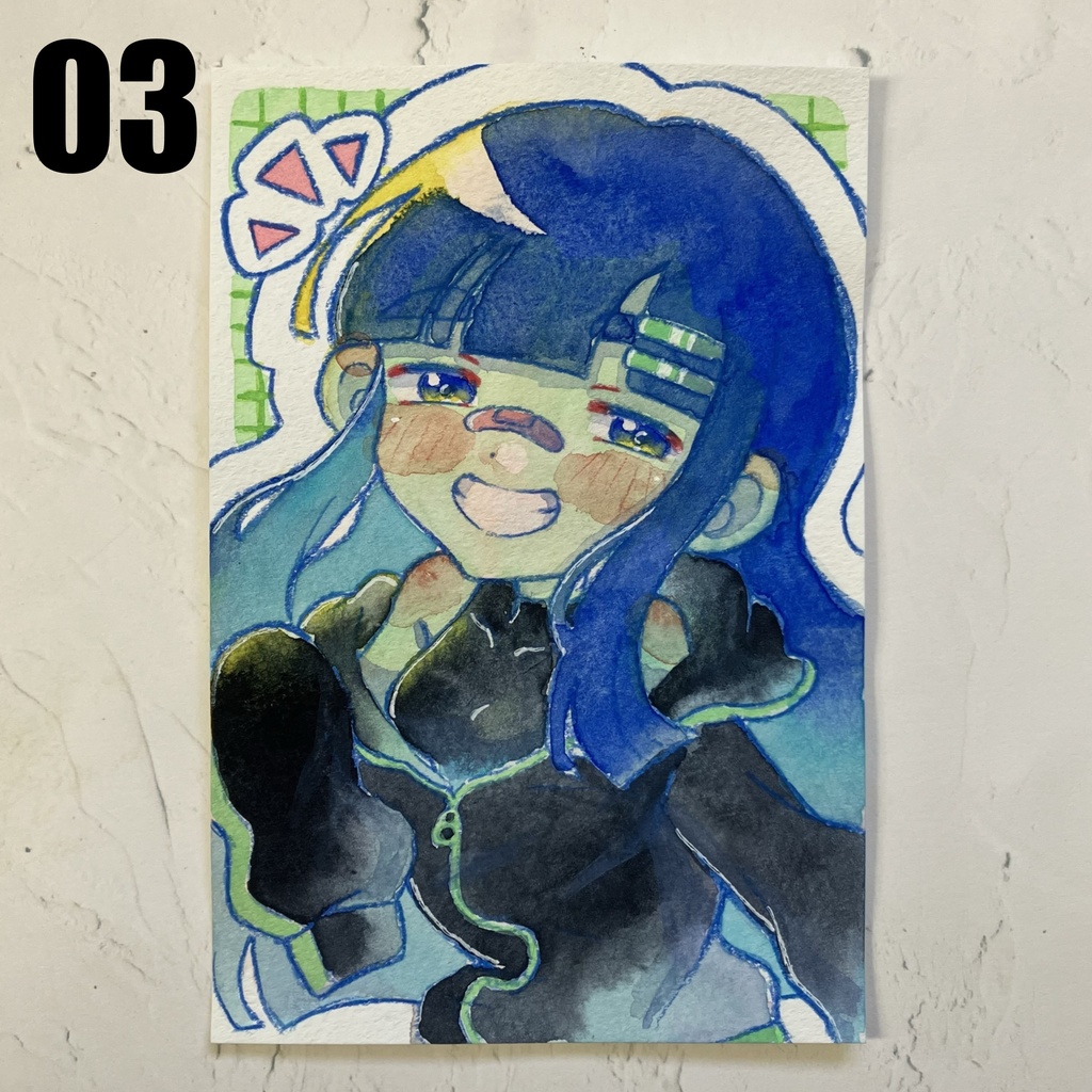 【ポストカード原画】3種 異星人ガール