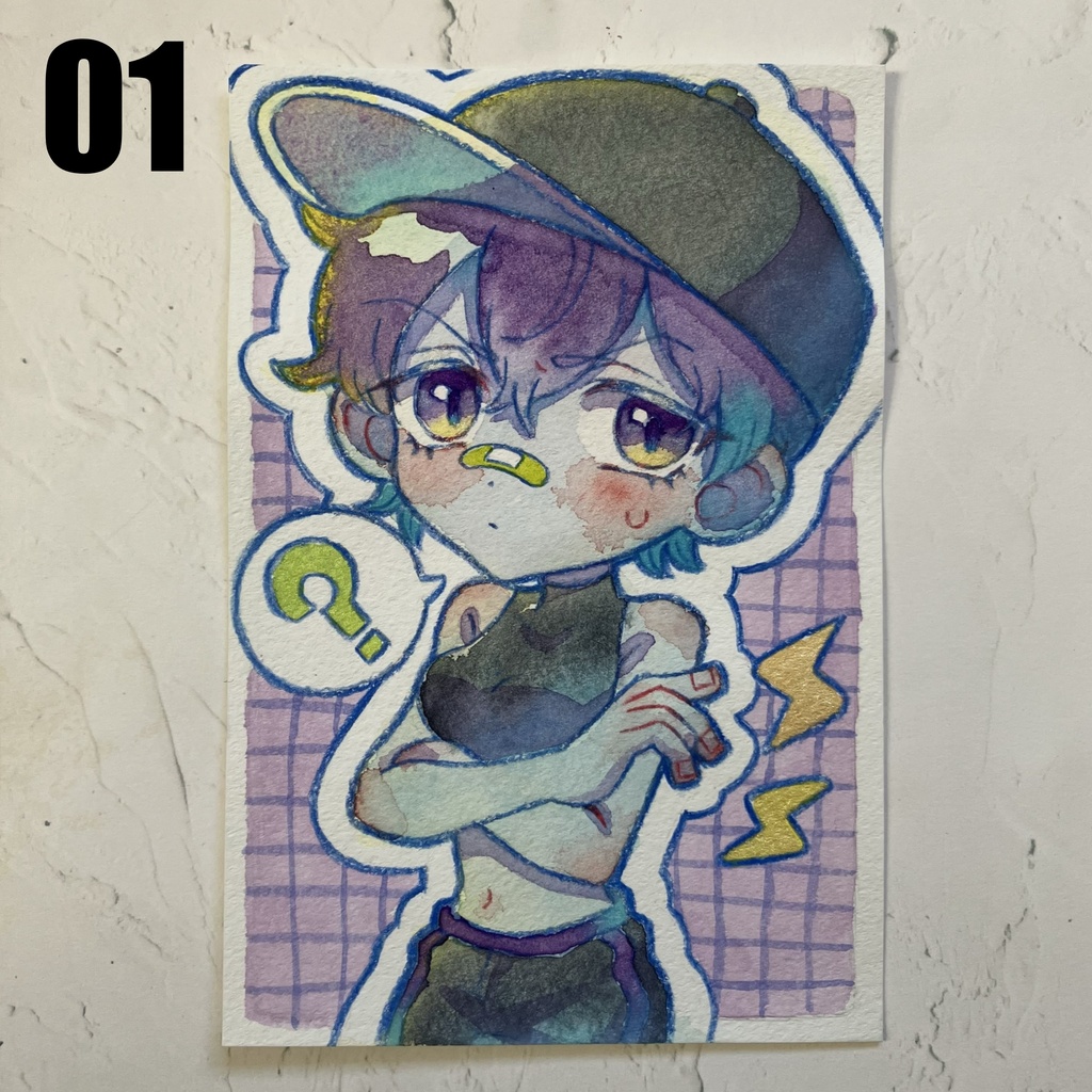 【ポストカード原画】3種 異星人ガール