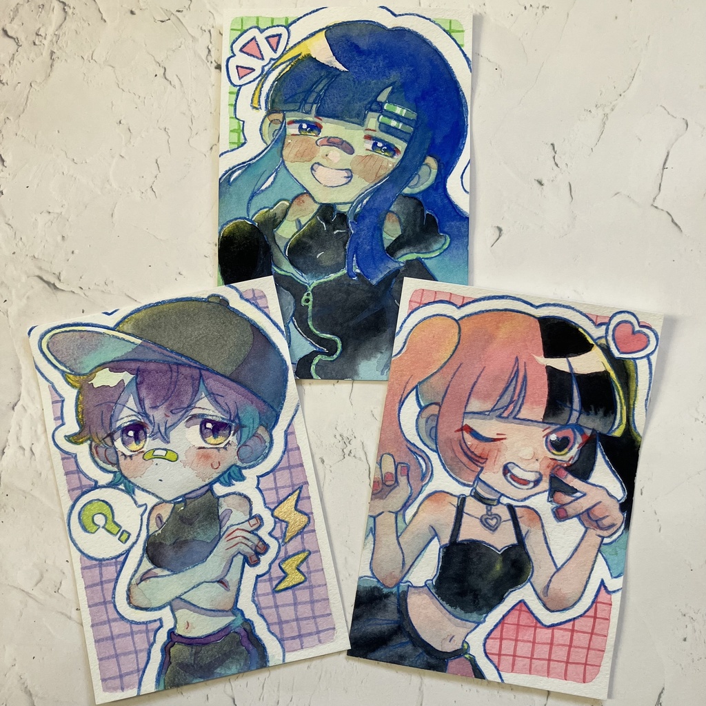 【ポストカード原画】3種 異星人ガール