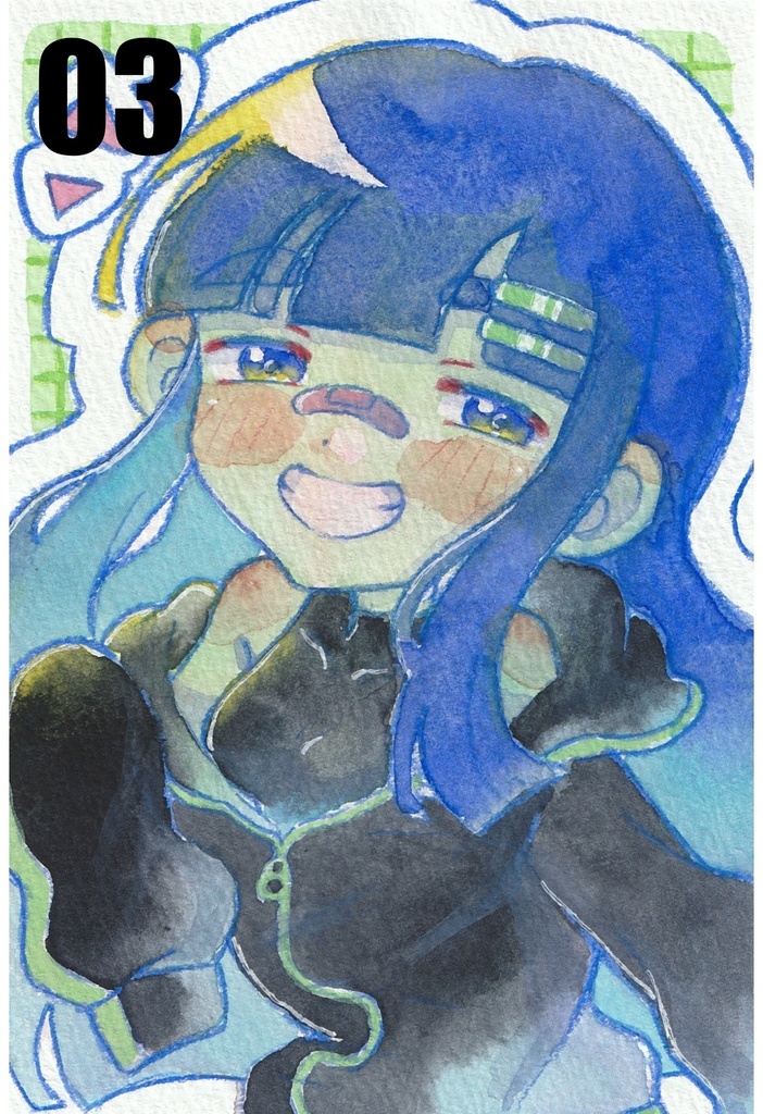 【ポストカード原画】3種 異星人ガール