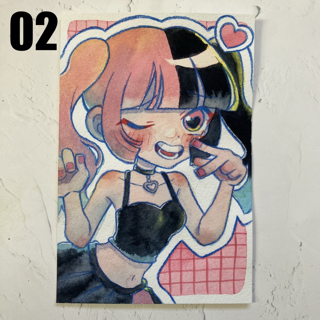 【ポストカード原画】3種 異星人ガール