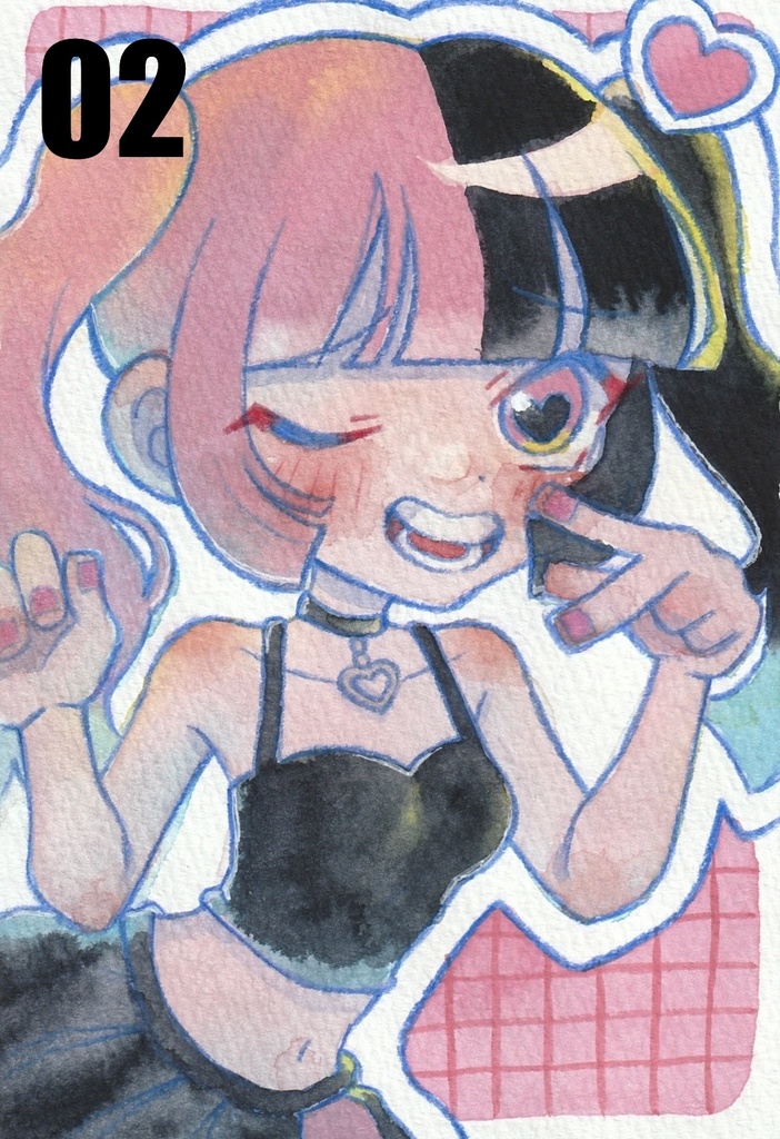 【ポストカード原画】3種 異星人ガール