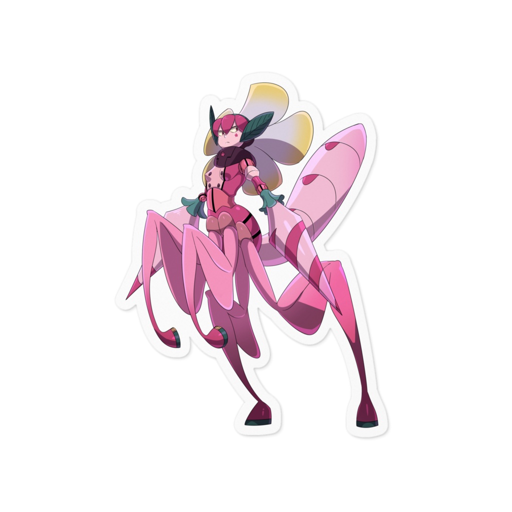 バグロイドステッカー007.ルビーピンク