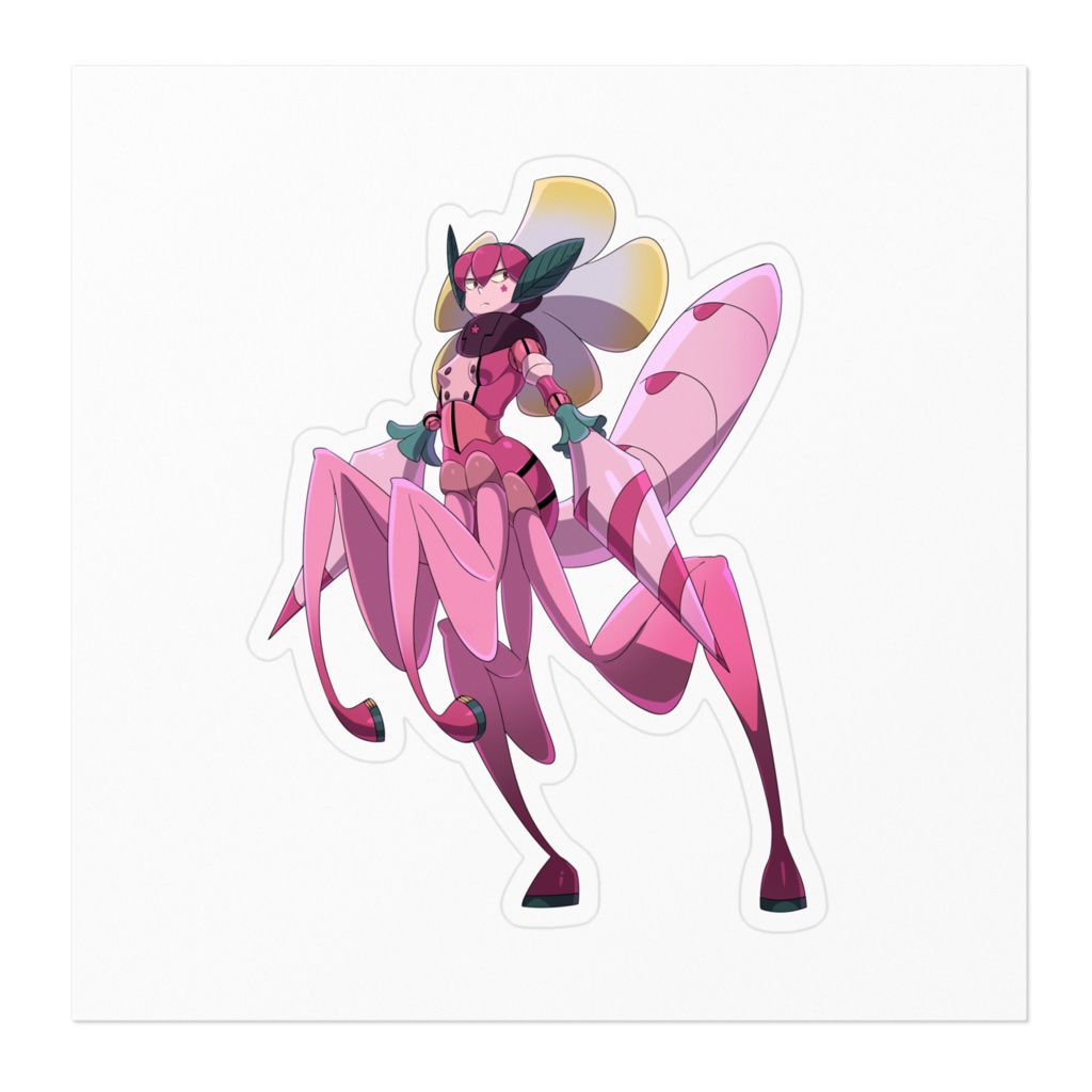 バグロイドステッカー007.ルビーピンク