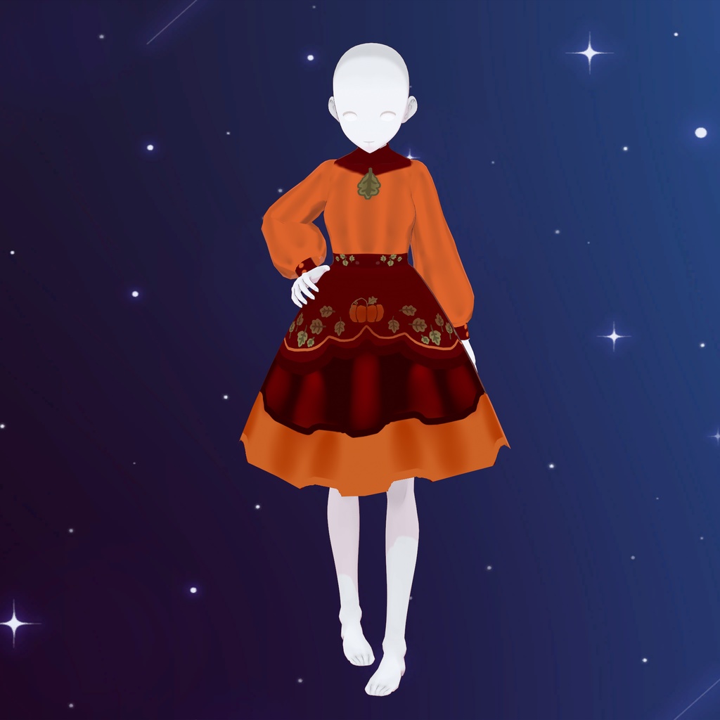 Pumpkin garden layerd sweater and skirt