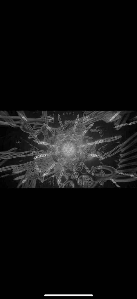 モノクロ ジオメトリ エネルギーコア｜シームレス 抽象テクノ VJ ループ（HD）