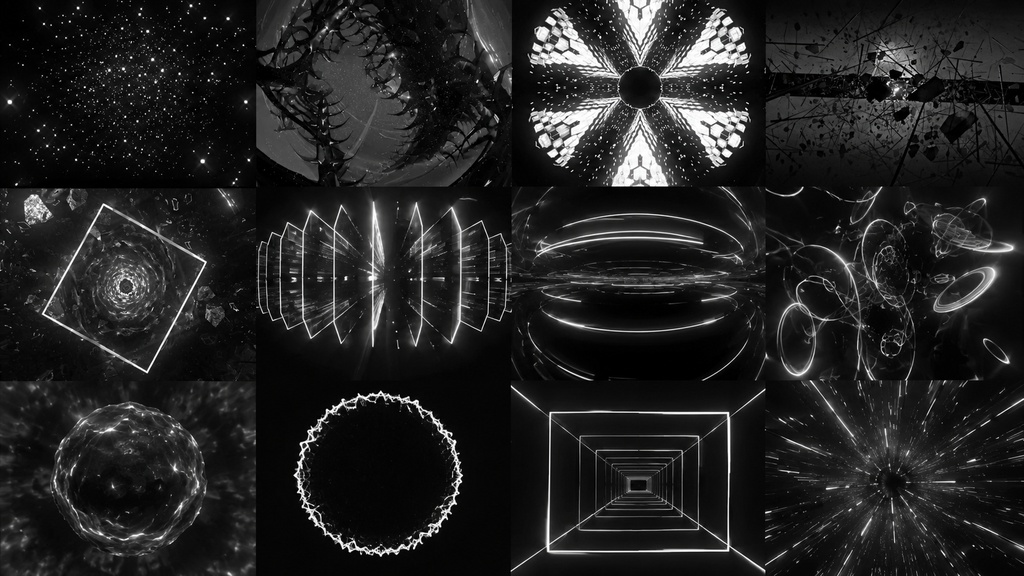 Monochrome Ambient VJ Loops Vol.1 | 12 Seamless HD Backgrounds
