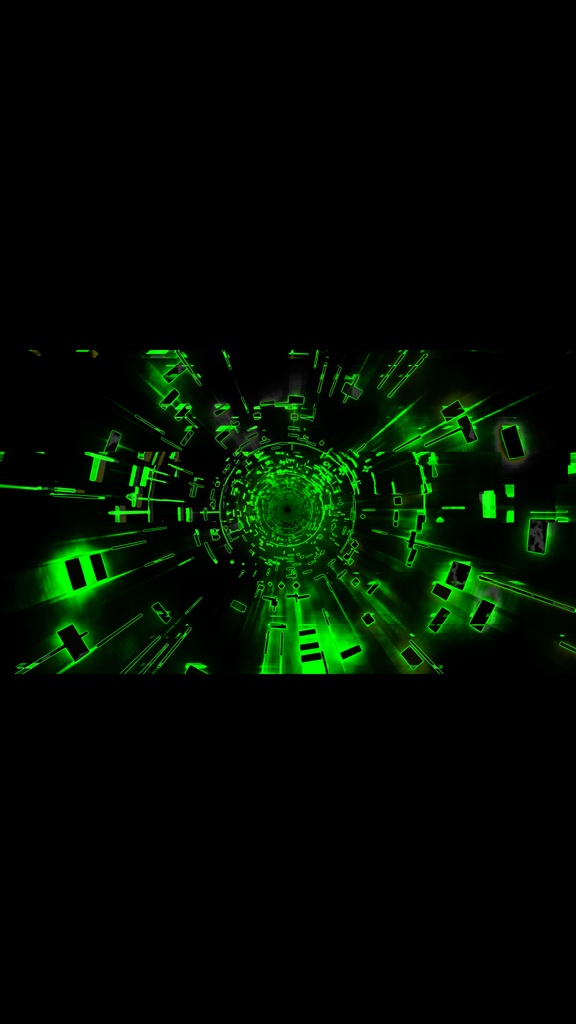 サイバーマトリックストンネル グリーン 4K/HD シームレスVJループ素材
