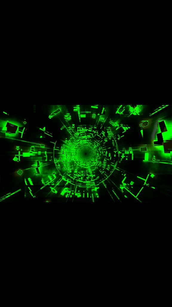 サイバーマトリックストンネル グリーン 4K/HD シームレスVJループ素材