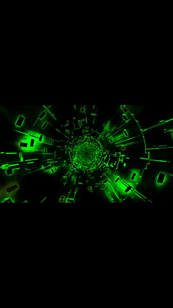 サイバーマトリックストンネル グリーン 4K/HD シームレスVJループ素材