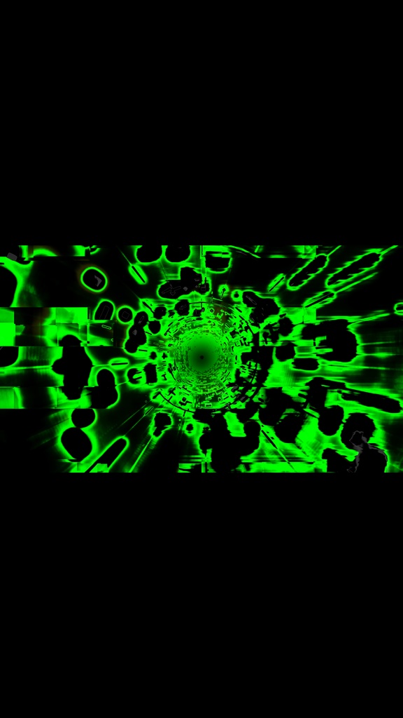 サイバーマトリックストンネル グリーン 4K/HD シームレスVJループ素材