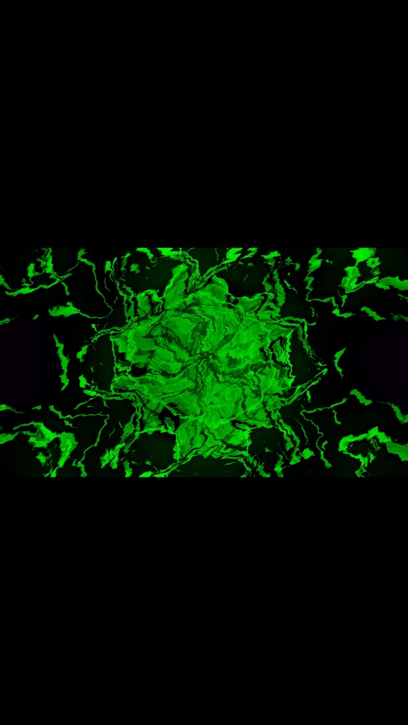 グリーンサイバーエネルギーコア HDシームレスVJループ｜抽象テクノ・ステージ映像素材