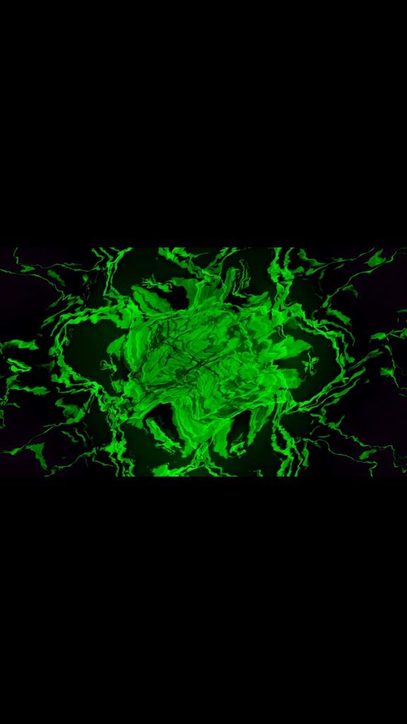 グリーンサイバーエネルギーコア HDシームレスVJループ|抽象テクノ・ステージ映像素材